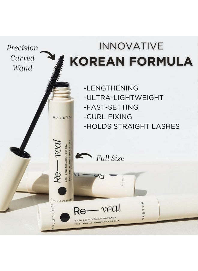 Haleys Re-veal Lash Lengthening Mascara - VEGAN & CRUELTY-FREE Makeup, Curved Wand for Feathery Lash-Extension Look, Lightweight Korean Formula (Black) - Image 4