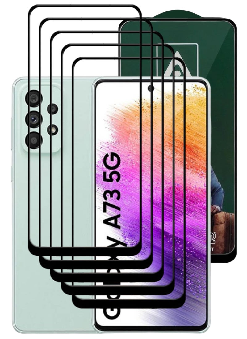 ACLIX 5 Pieces Antistatic ESD Dustproof Premium Quality High Definition Tempered Glass Screen Protector Designed For Samsung Galaxy A73 5G - Image 1