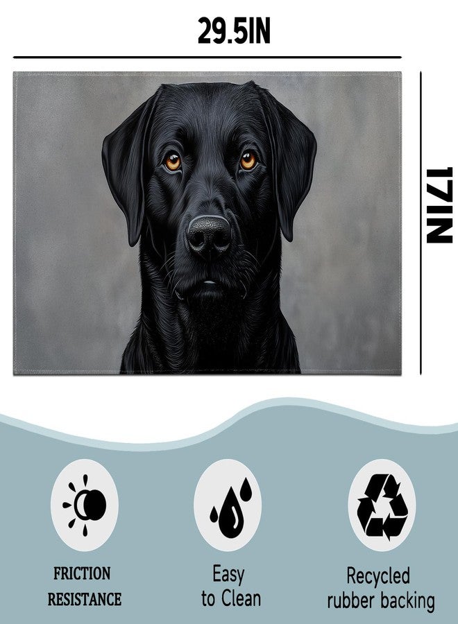 MIEPOS Cool Black Lab Indoor Door Mat,Labrador Dog Portrait Doormat,29.5x17in Non-Slip Rubber Backing Floor Mat,Entry Rug,for Living Room,Office,Rv,Kitchen,Entryway Doorways Mats Decor,Doormats Gifts - Image 3