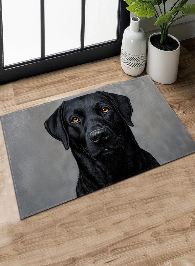 MIEPOS Cool Black Lab Indoor Door Mat,Labrador Dog Portrait Doormat,29.5x17in Non-Slip Rubber Backing Floor Mat,Entry Rug,for Living Room,Office,Rv,Kitchen,Entryway Doorways Mats Decor,Doormats Gifts - Image 1