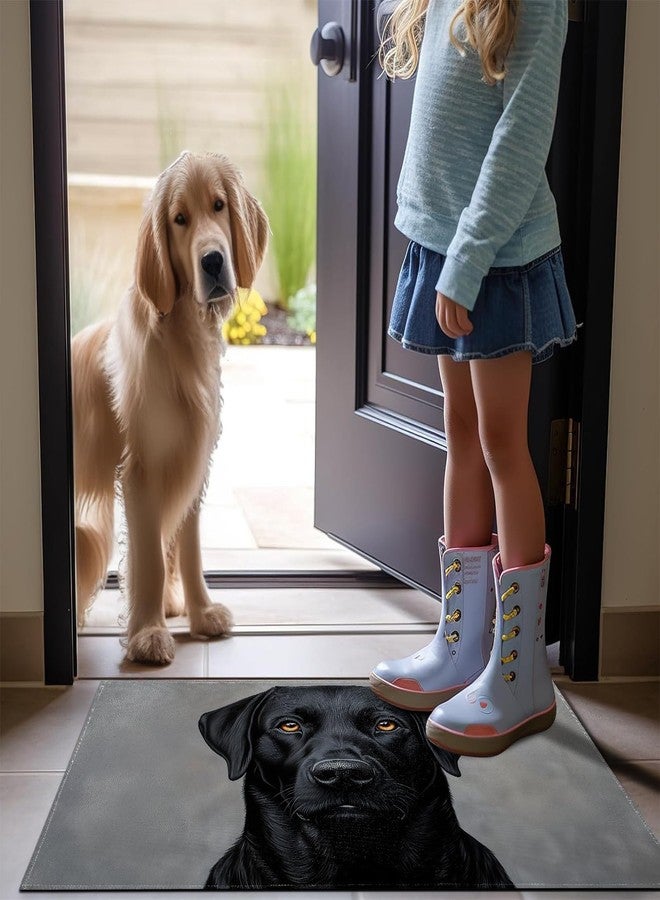 MIEPOS Cool Black Lab Indoor Door Mat,Labrador Dog Portrait Doormat,29.5x17in Non-Slip Rubber Backing Floor Mat,Entry Rug,for Living Room,Office,Rv,Kitchen,Entryway Doorways Mats Decor,Doormats Gifts - Image 2