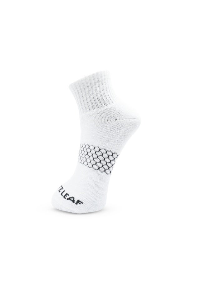 White Leaf 3 Pairs Ankle Socks – Soft Cotton, Terry Cushioned, Moisture-Wicking, Antibacterial, Free Size, Ideal for Daily Comfort and Foot Protection with OEKO TEX and E-Cas certification - Image 2