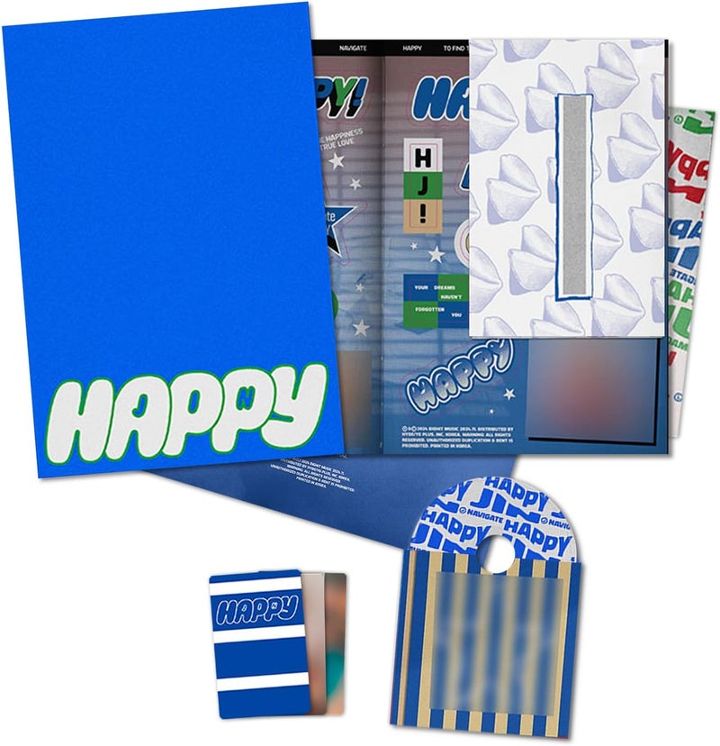 JIN  2nd Solo Album Happy Standard  NAVIGATE Ver Photobook  CDR  Lyric Poster  Folded Poster  Photocard  2 Extra Photocards - Image 1
