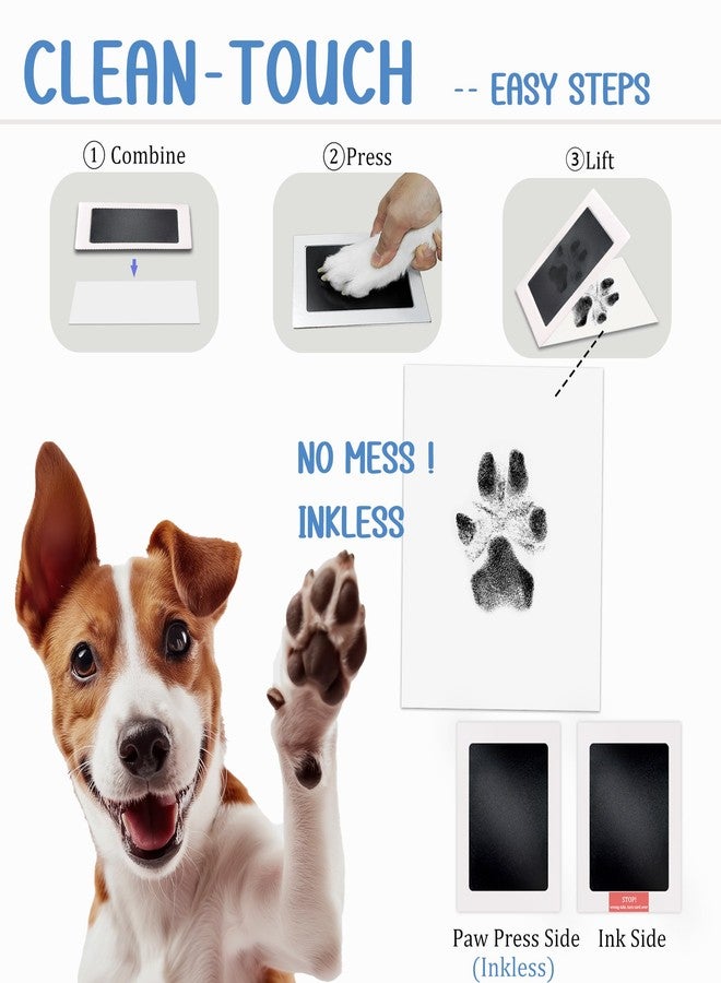 MYPAWLETS Paw Print Kit,Clean Touch/Inkless Ink Pad for Dog/Cat Pawprints,Paw Print Stamp Pad for Dogs,Dog Paw/Nose Print Kit Keepsake,Pet Paw Print Impression Kit with Frame,Gifts for Pet Parents-4M - Image 2
