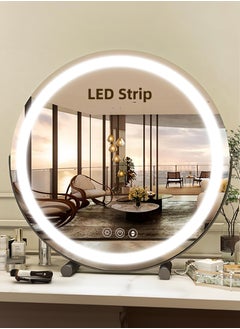 ETG 30cm Vanity Mirror with Lights, LED Makeup Mirror, Round Mirror Lighted Makeup Mirror, Smart Touch Control 3 Colors Dimmable Mirror 360°Rotation  - Image 1