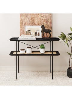 Home Box Monty Rattan Console Table with Shelf  - Image 1