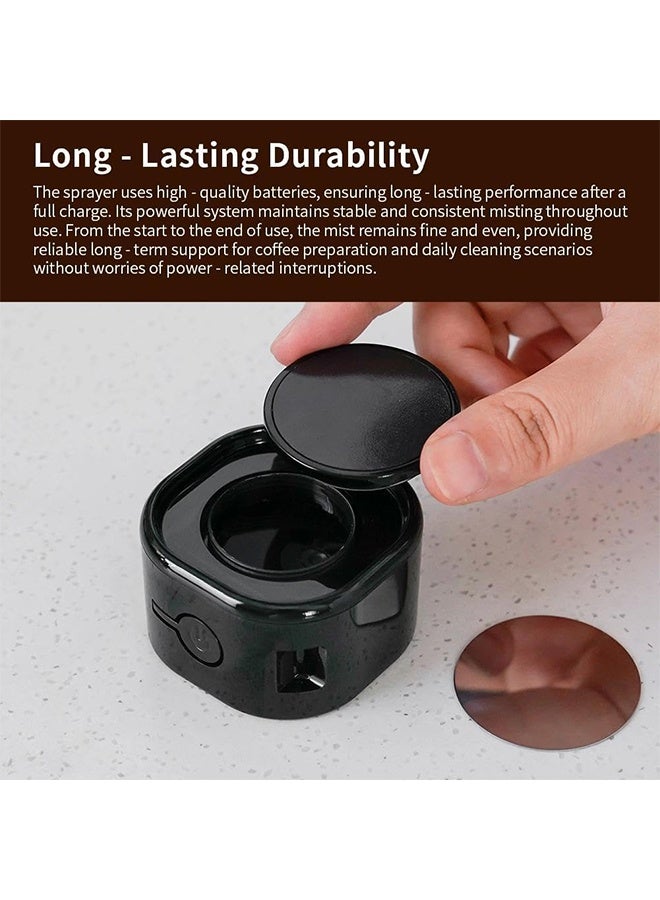JS Coffee Bean Atomizer Rdt Sprayer for Reducing Coffee Power Static with Magnetic Base, Portable Electric Nano-Atomizer Rechargeable Espresso Sprayer, for Home and Cafe Use, Black - Image 5