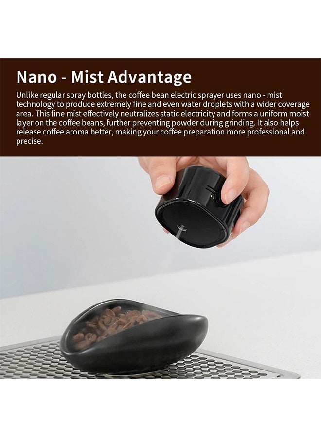 JS Coffee Bean Atomizer Rdt Sprayer for Reducing Coffee Power Static with Magnetic Base, Portable Electric Nano-Atomizer Rechargeable Espresso Sprayer, for Home and Cafe Use, Black - Image 2