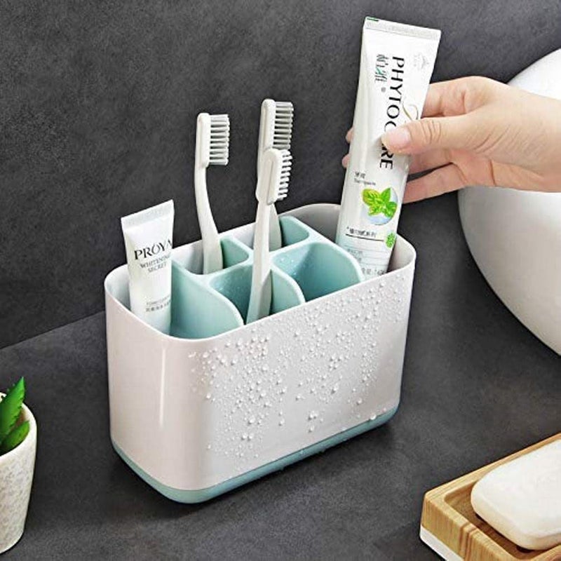 Kitchenwell Multipurpose Storage Holder Stand for Bathroom Toothbrush Tongue Cleaner Soap Comb Razor Shaving Kit and Toiletries Cosmetics Organizer (Pack of 1) - Image 2