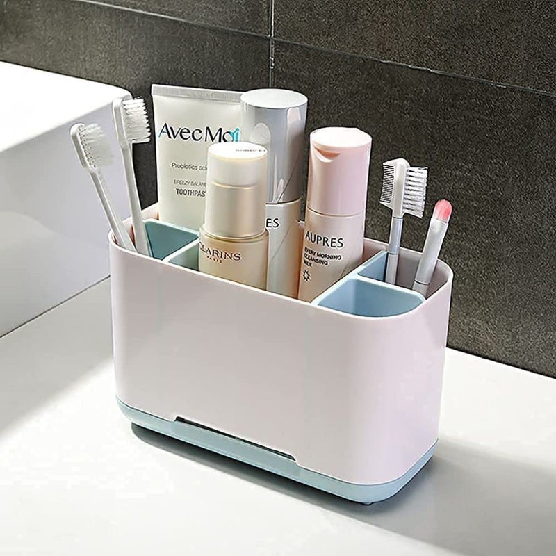 Kitchenwell Multipurpose Storage Holder Stand for Bathroom Toothbrush Tongue Cleaner Soap Comb Razor Shaving Kit and Toiletries Cosmetics Organizer (Pack of 1) - Image 3
