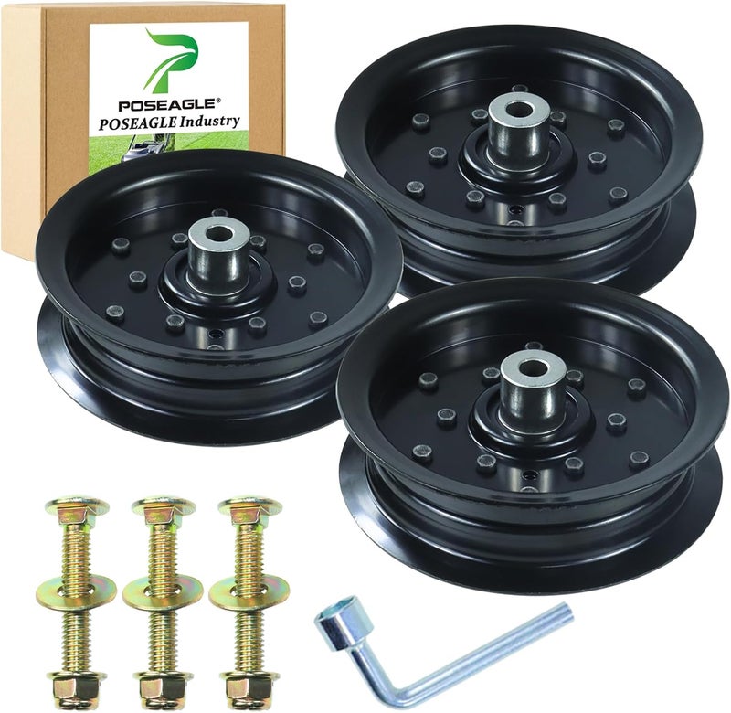 POSEAGLE 3 Pack 532196106 Idler Pulley Replaces 532197379 Idler Pulley, 196106 Idler Pulley Craftsman 197379 for Z254 LGT2654 YTH20K46 YTH22V46 YTH2348 RZ5424 Lawn Decks - Image 1