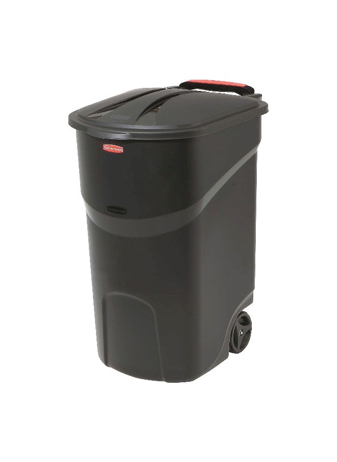 Rubbermaid Roughneck Durable Resin Trash Can with Wheels Black 45 gal 