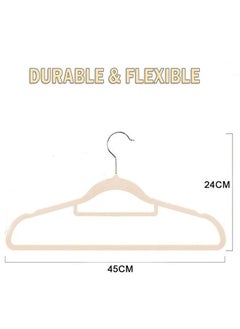 RollsTimi  50-Piece Velvet Hanger,Non-Slip Hanger Space Saving,Beige  - Image 2