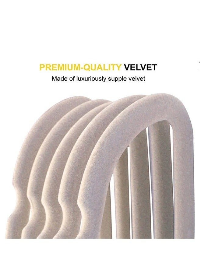 RollsTimi  50-Piece Velvet Hanger,Non-Slip Hanger Space Saving,Beige  - Image 5
