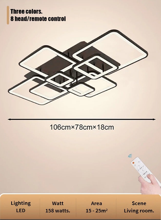 قلادة سقف غرفة المعيشة الاسكندنافية البسيطة الاسكندنافية مصباح سقف LED معلقة سقف 3 ألوضوء متغير بثلاثة ألوانان غرفة نوم - Image 3
