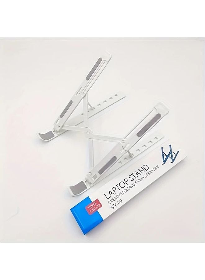 Adjustable White Laptop Stand Foldable Portable 13 15 Inches Ergonomic Sturdy Cooling - Image 2