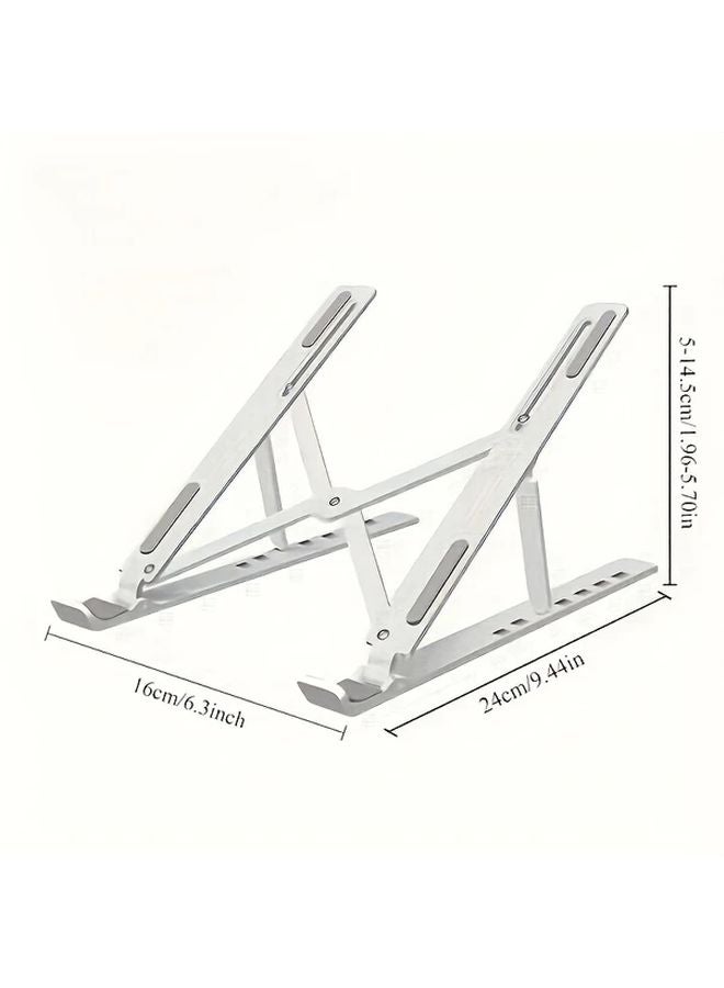 Adjustable White Laptop Stand Foldable Portable 13 15 Inches Ergonomic Sturdy Cooling - Image 5