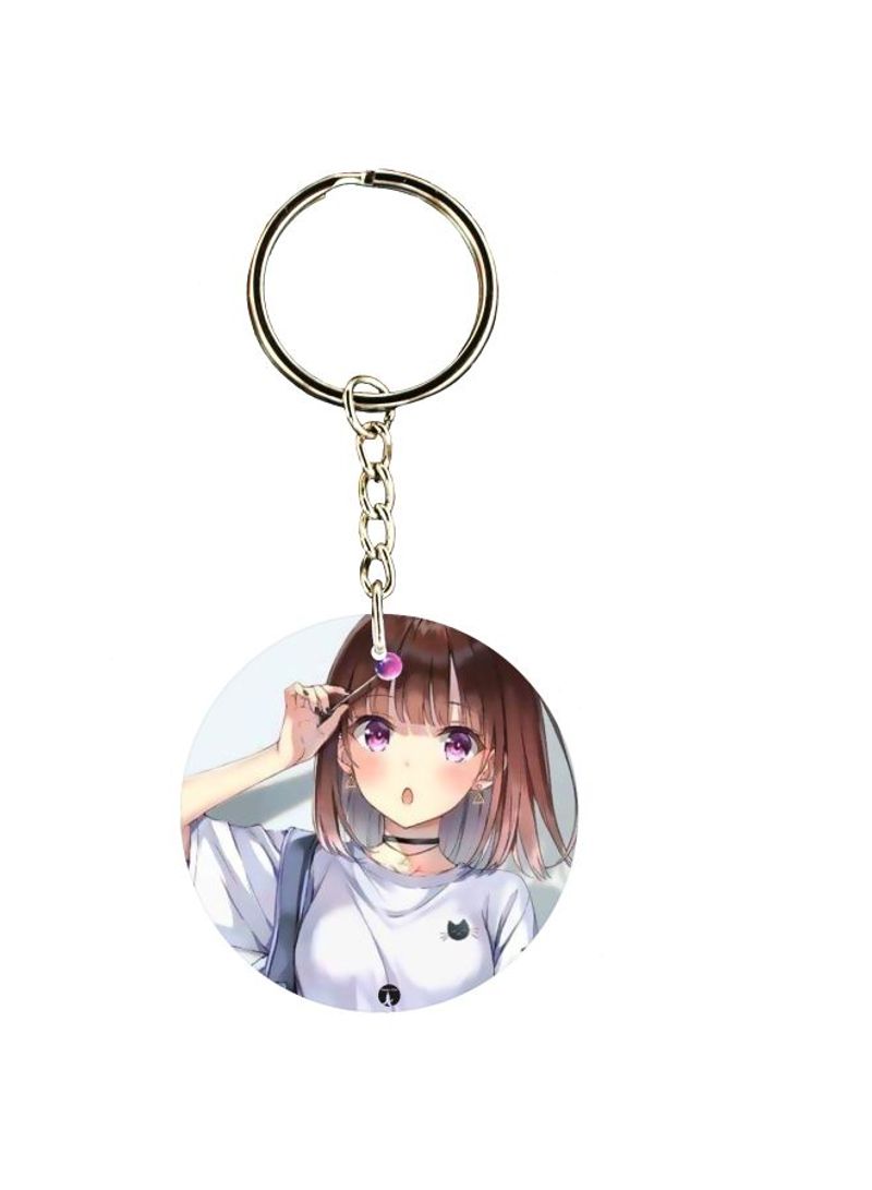 RKN Double Sided Girl Printed Keychain