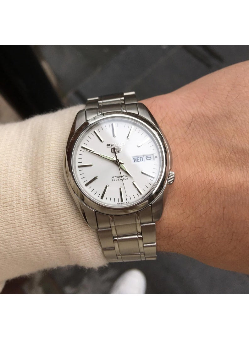 Seiko 5 Automatic SNKL41K1 White Dial Stainless Steel Men's Watch - Image 2