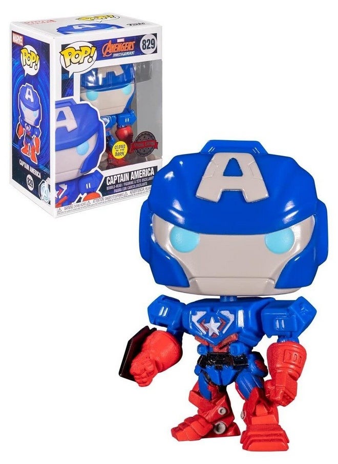 Funko Pop Marvel Avengers Mech Strike 829 Captain America Glow In The Dark Exclusive Special Edition Marvel Pop  - Image 1