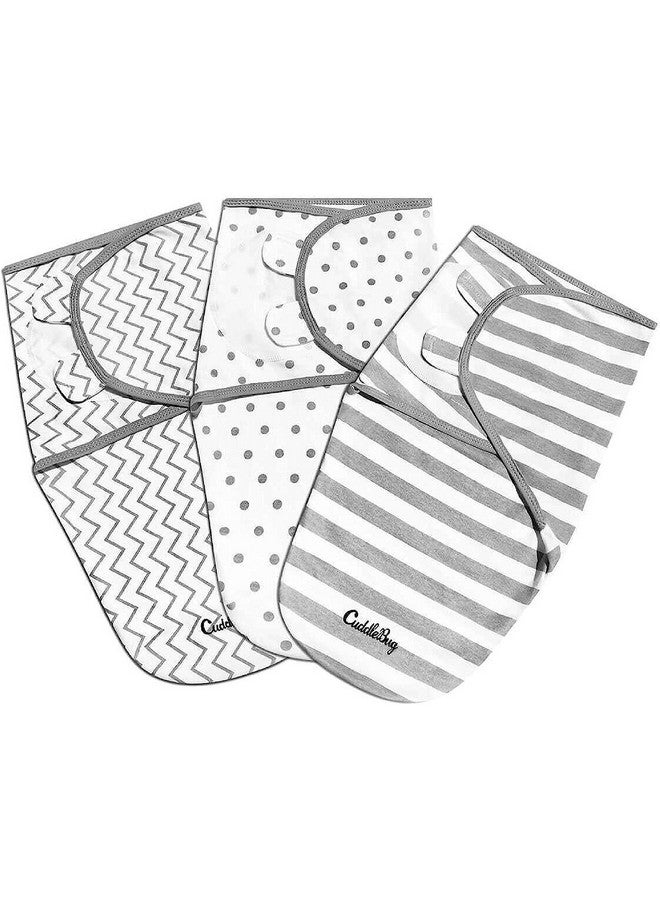 Cuddle Bug CuddleBug Adjustable Baby Swaddle Blanket & Wrap (Spots & Stripes), Pack of 3 (Small/Medium 0-3 Months Old) - Image 1