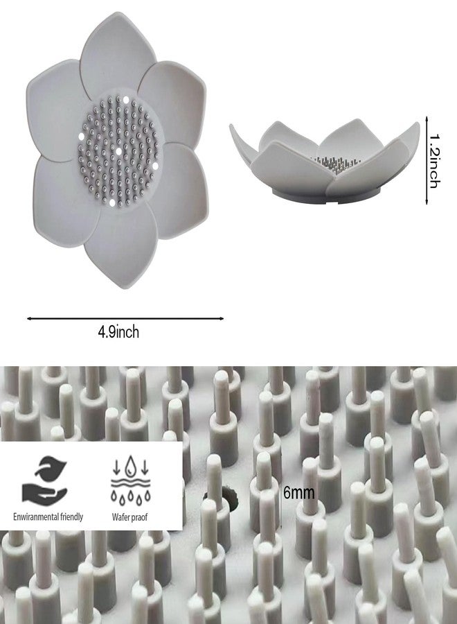 VDKIDKT 4 Pack Silicone Soap Dishes with Draining, Lotus Flowers Bar Soap Holder for Shower, Soap Saver for Counter, Bathtub, Kitchen Sink (White/Gray/Blue/Pink) - Image 2