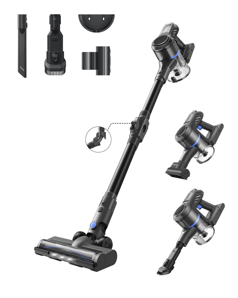 MOVA J30 Cordless Vacuum Cleaner144AW Powerful Suction 180 Folding Tube Cleans Corners 4in1 Stick Vacuum 60Min Runtime AntiTangle Brush with Lights Deep Clean Pet Hair Hard Floor Carpet