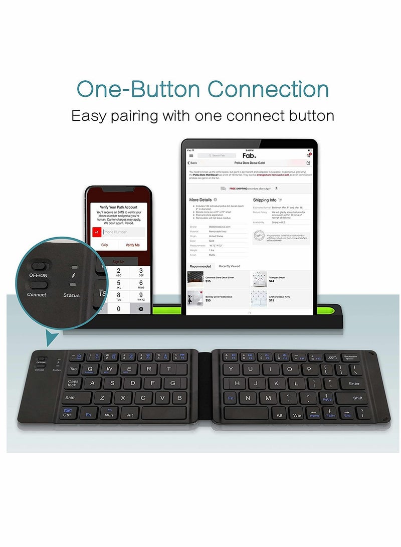 Compact Wireless Bluetooth Keyboard, Portable Folding Design for Easy Travel - Image 5