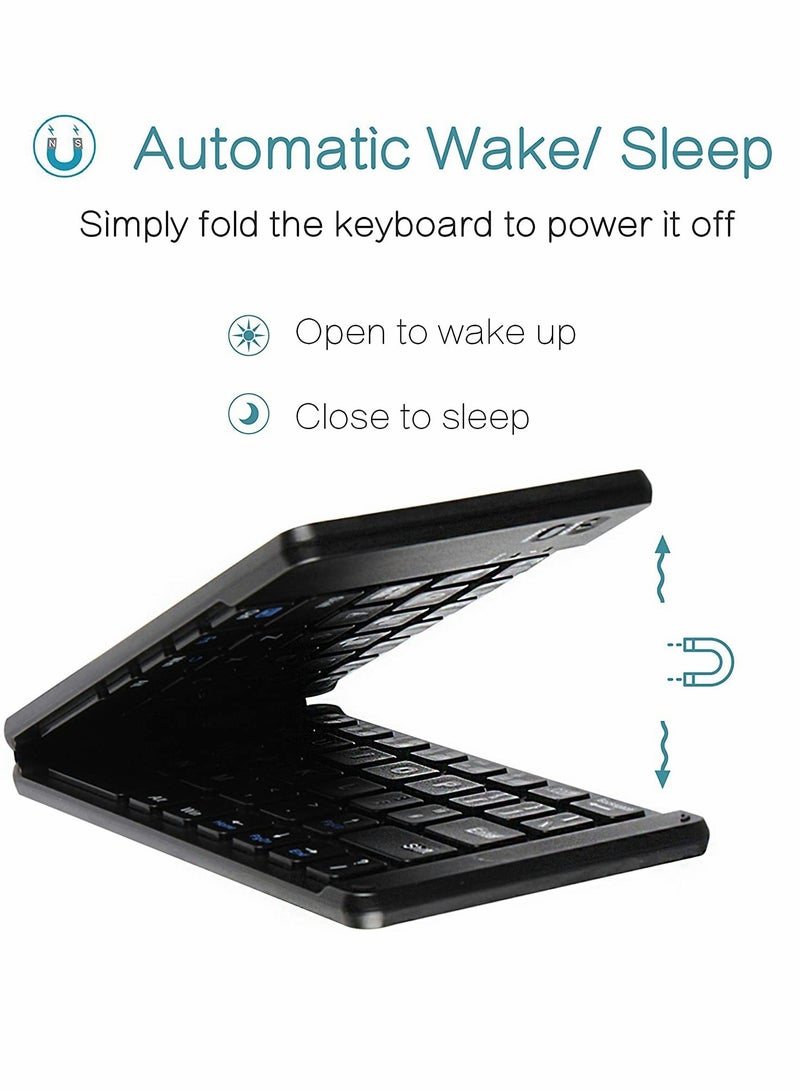 Compact Wireless Bluetooth Keyboard, Portable Folding Design for Easy Travel - Image 4