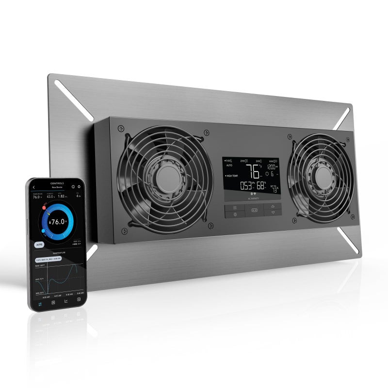 AC Infinity مروحة تهوية AC Infinity AIRTITAN T8، لفراغ الزحف، مع وحدة تحكم في درجة الحرارة والرطوبة متوافقة مع تطبيق WiFi، بتصنيف IP-55، طرد هواء - Image 1