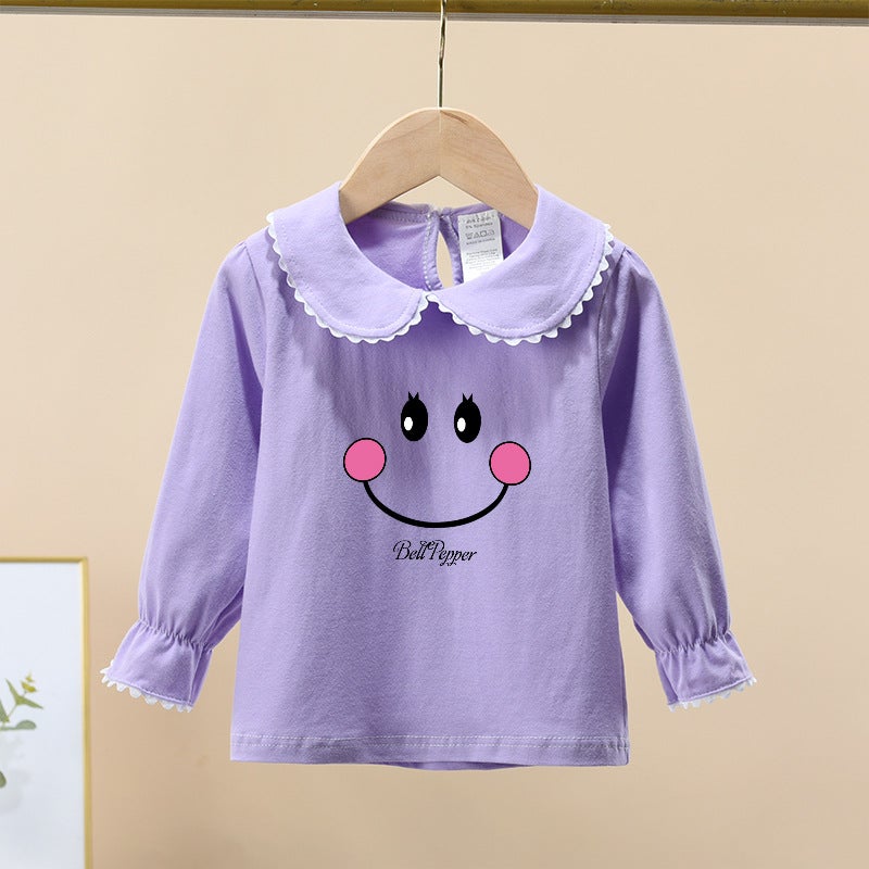 2022 Spring New Children'S Coat Girls Cartoon Bottoming Shirt Korean T-Shirt Baby Clothes A Generation Of Hair - Image 1