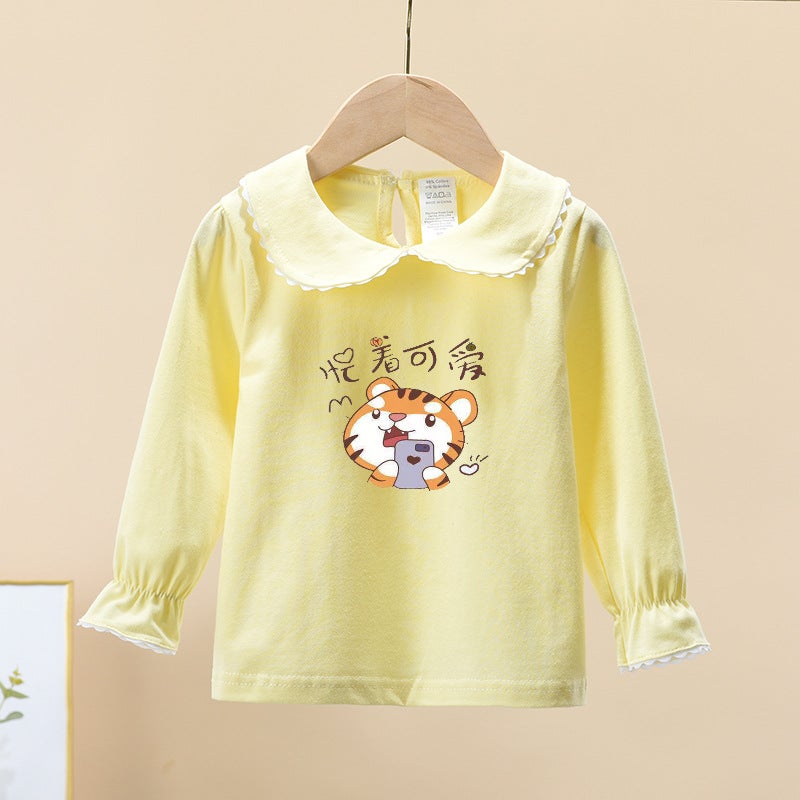 2022 Spring New Children'S Coat Girls Cartoon Bottoming Shirt Korean T-Shirt Baby Clothes A Generation Of Hair - Image 5