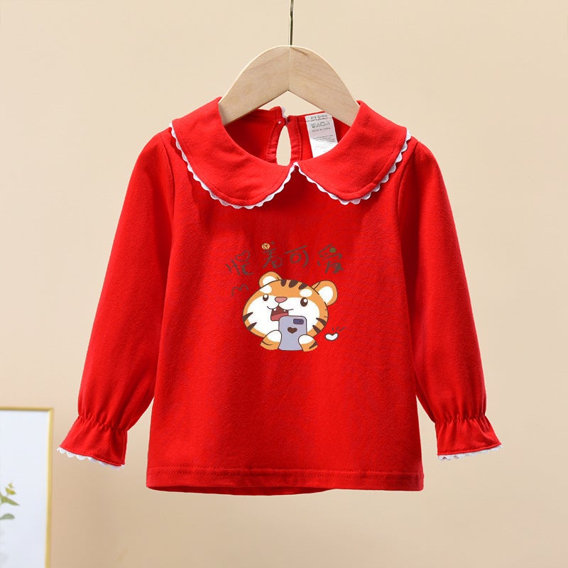 2022 Spring New Children'S Coat Girls Cartoon Bottoming Shirt Korean T-Shirt Baby Clothes A Generation Of Hair - Image 4