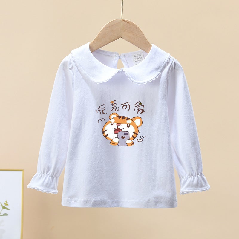 2022 Spring New Children'S Coat Girls Cartoon Bottoming Shirt Korean T-Shirt Baby Clothes A Generation Of Hair - Image 2