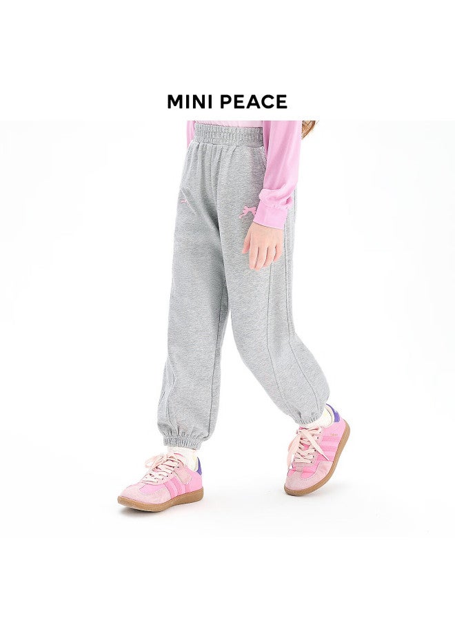 Minipeace Children's Clothing, Autumn New Girls' Knitted Pants Fbghf111m, Gray, 110cm