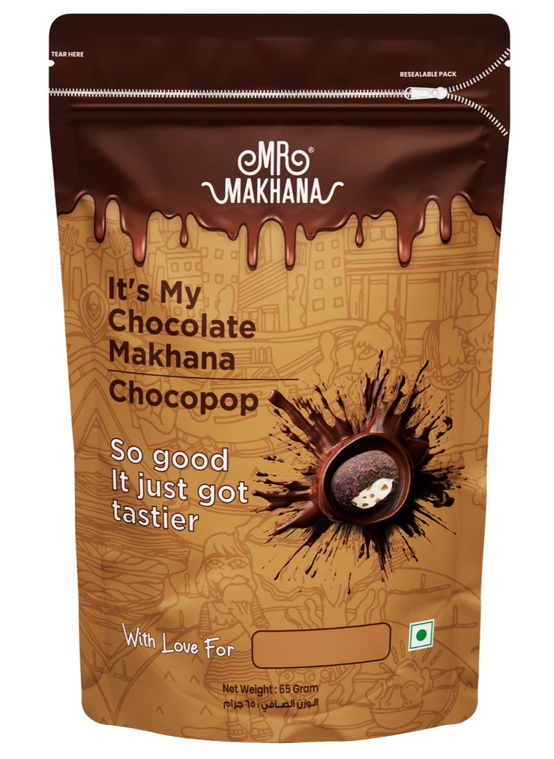 Mr Makhana Chocopop 65G  - Image 1