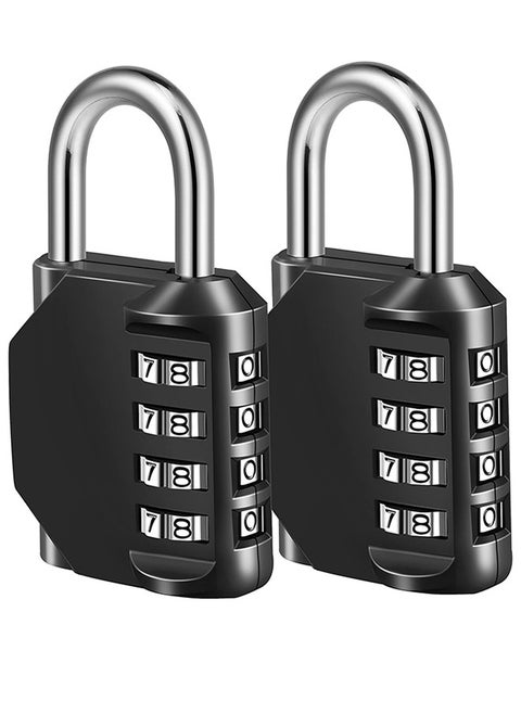 2-Piece Password Padlock,Luggage Lock,4 Digit Outdoor Waterproof Padlock