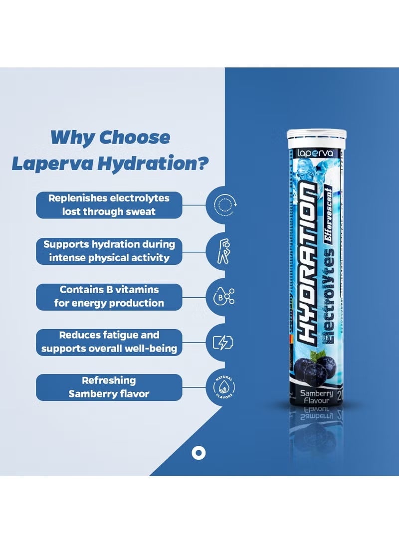 Laperva Hydration Electrolytes Effervescent, Samberry, 20 Effervescent Tablets - Image 3