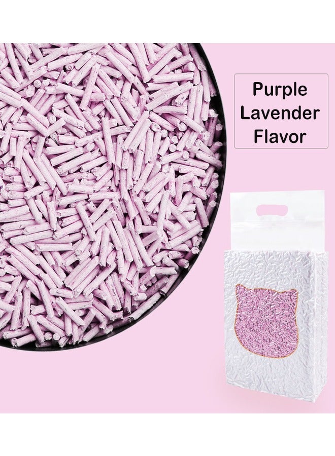 زي سي إم - هابي عبوة من قطعتين من مزيل الروائح الكريهة ورائحة فضلات القطط من التوفو، قابلة للتحلل الحيوي، برائحة طبيعية ناعمة 4.4 كجم (لافندر أرجواني) - Image 2