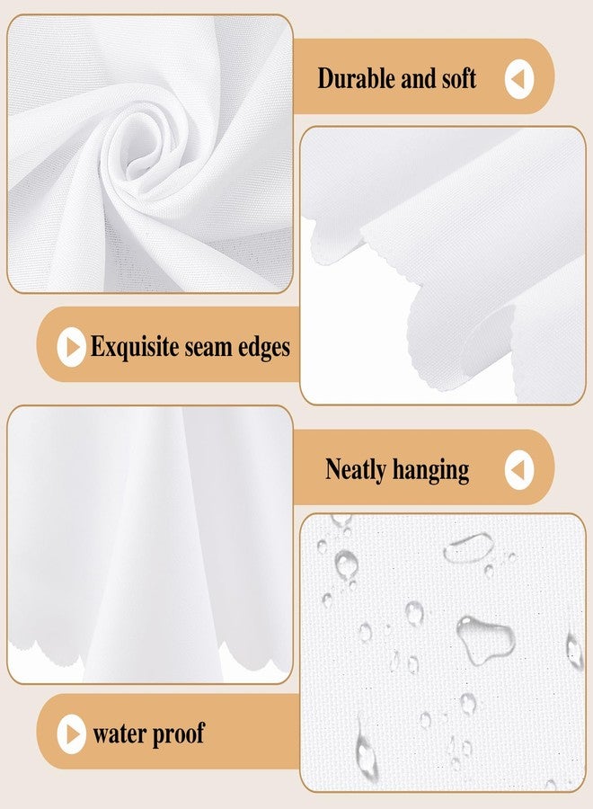 اودين مفرش طاولة صغير من قطعتين من أودين، قماش قابل للغسل، قابل للطي، صينية تلفزيون، غطاء طاولة من البوليستر بلون موحد، غطاء طاولة بجانب السرير للاستخدام الداخلي والخارجي (أبيض، 24 × 36 بوصة، حافة دانتيل) - Image 4