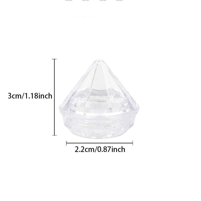 Healthcom 50 Pcs 5 Gram Diamond Shaped Clear Jars Empty Refillable Cosmetic Sample Jars Makeup Plastic Jar With Lid Cosmetic Trial Case Compact Storage Box For Lotion Creams Eyeshadow Nails Powder - Image 2