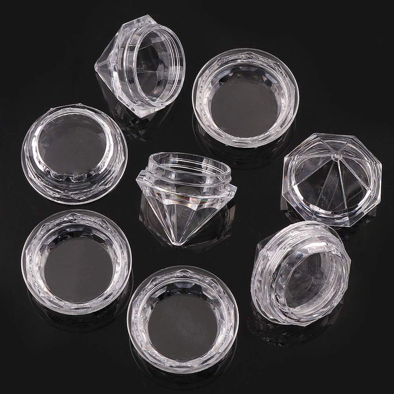 Healthcom 50 Pcs 5 Gram Diamond Shaped Clear Jars Empty Refillable Cosmetic Sample Jars Makeup Plastic Jar With Lid Cosmetic Trial Case Compact Storage Box For Lotion Creams Eyeshadow Nails Powder - Image 5