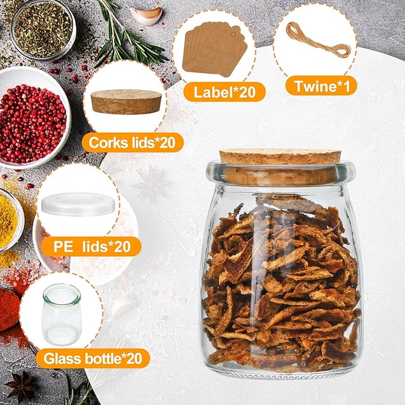 Brajttt Mini Yogurt Jars 30 Pack, 7 oz Glass Favor Jars with Cork Lids, Glass Pudding jars, Glass Containers with Lids, Mason Jar Wedding Favors Honey Pot with Label Tags and String - Image 2