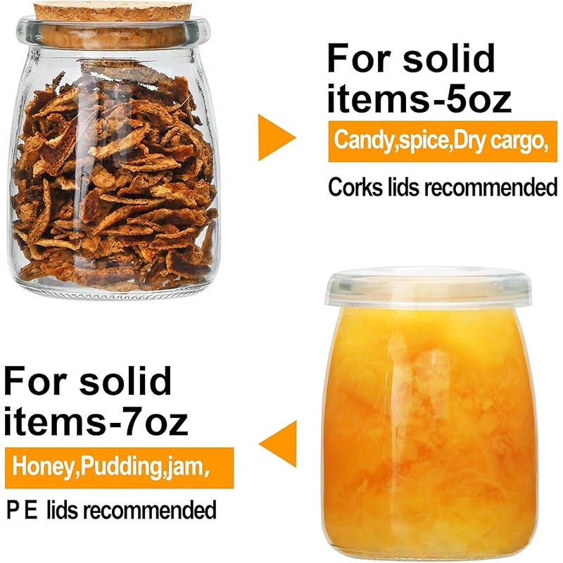 Brajttt Mini Yogurt Jars 30 Pack, 7 oz Glass Favor Jars with Cork Lids, Glass Pudding jars, Glass Containers with Lids, Mason Jar Wedding Favors Honey Pot with Label Tags and String - Image 4