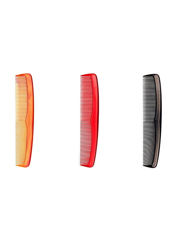 NIBEMINENT 3-Piece Styling And Grooming Comb MulitiColour 