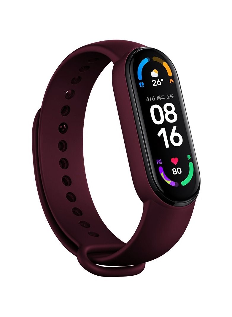 ilicone Wristband Bracelet Replacement For Xiaomi Band 3/4Wrist Color Tpu Strap_Wine red