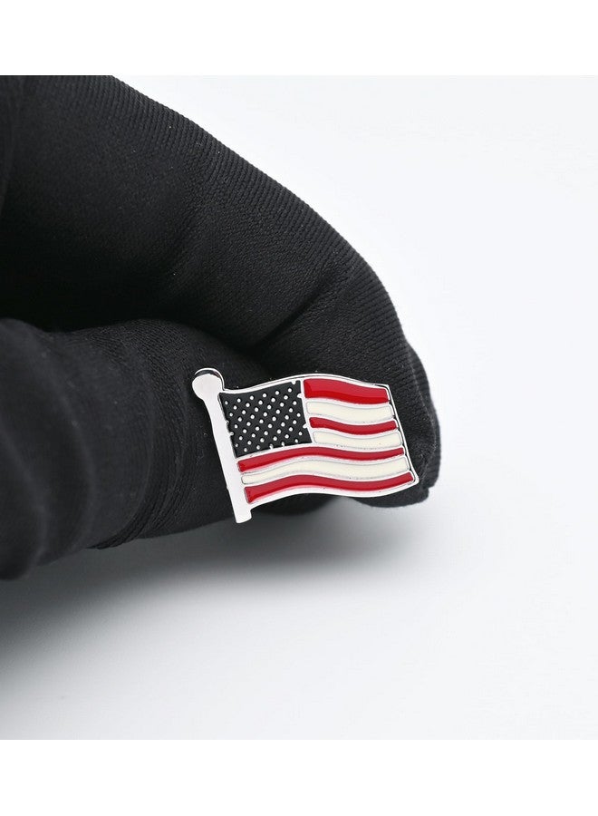 Jonwo American Usa Flag Cufflins Set For Men With Gift Case Waving Stars And Stripes Flag Men'S Cufflinks Jewelry Set For Wedding Party Anniversary Business Events Tuxedo Dress (Silver) - Image 3