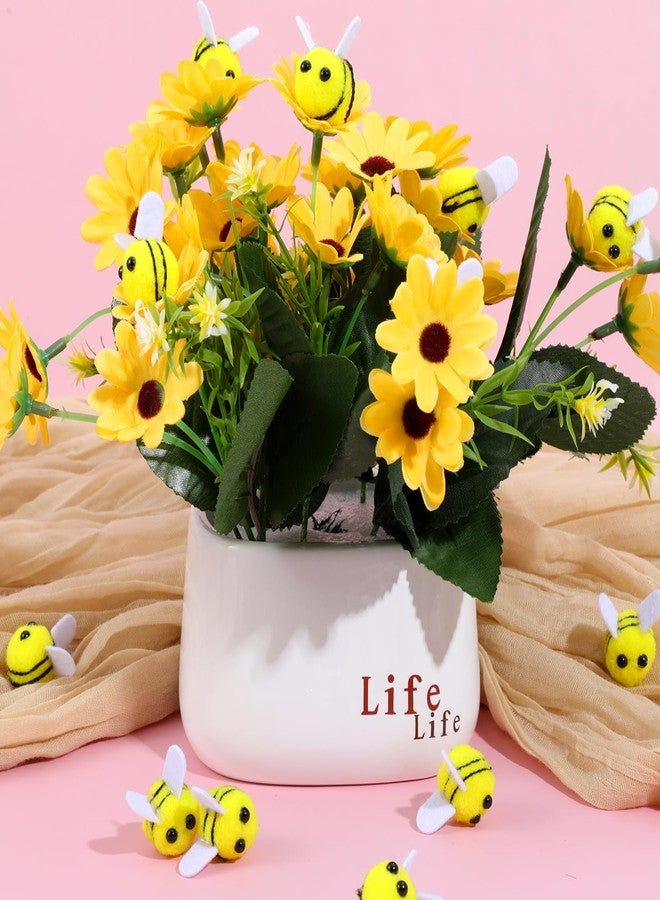 Ymapinc 28 Pcs Felt Bees for Wool Crafts, Animals Fake Bees Felt Balls Little Tiny Small Mini DIY Clothing Hat Home Animal Theme Party Decoration Toy - Image 4
