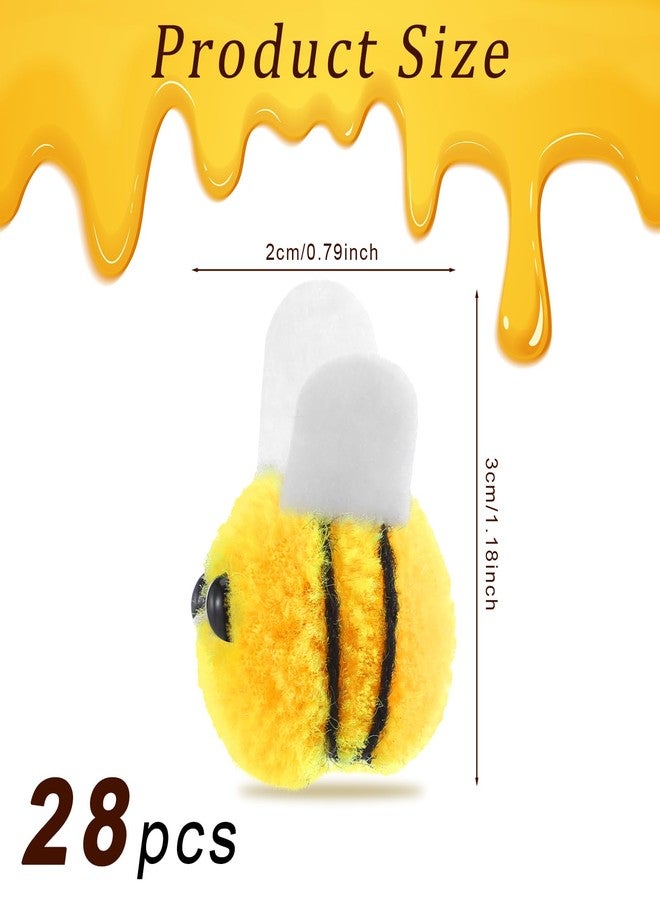Ymapinc 28 Pcs Felt Bees for Wool Crafts, Animals Fake Bees Felt Balls Little Tiny Small Mini DIY Clothing Hat Home Animal Theme Party Decoration Toy - Image 2