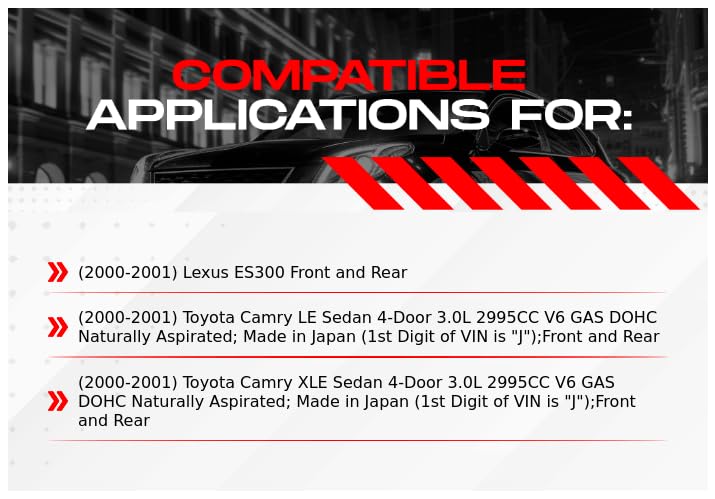 R1 Concepts Front Rear Brakes and Rotors Kit |Front Rear Brake Pads| Brake Rotors and Pads| Ceramic Brake Pads and Rotors |Hardware Kit|fits 2000-2001 Lexus ES300, 2000-2001 Toyota Camry - Image 2